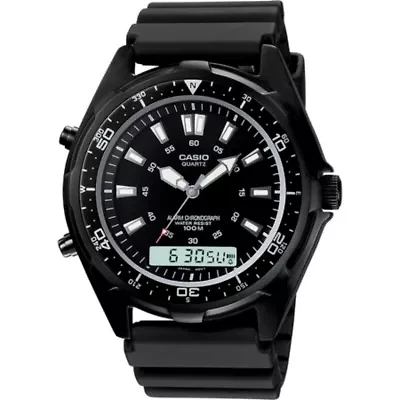 Casio® Mens Black Dive Watch AMW320B-1A