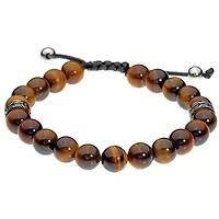 Mens Stainless Steel Beaded Bracelet