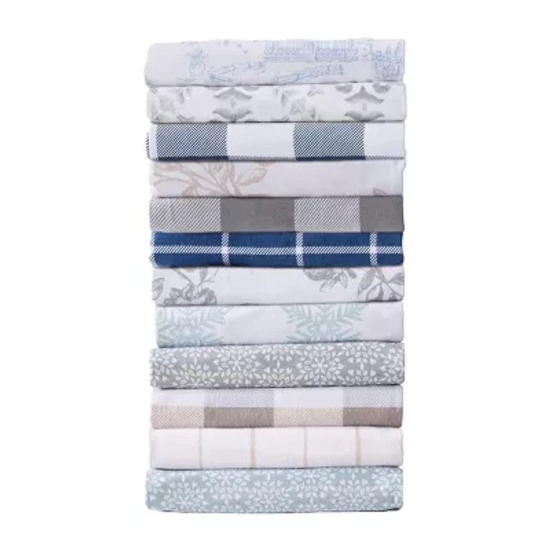 Linery Turkish Cotton Print Flannel Wrinkle Resistant Sheet Set