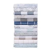 Linery Turkish Cotton Print Flannel Wrinkle Resistant Sheet Set