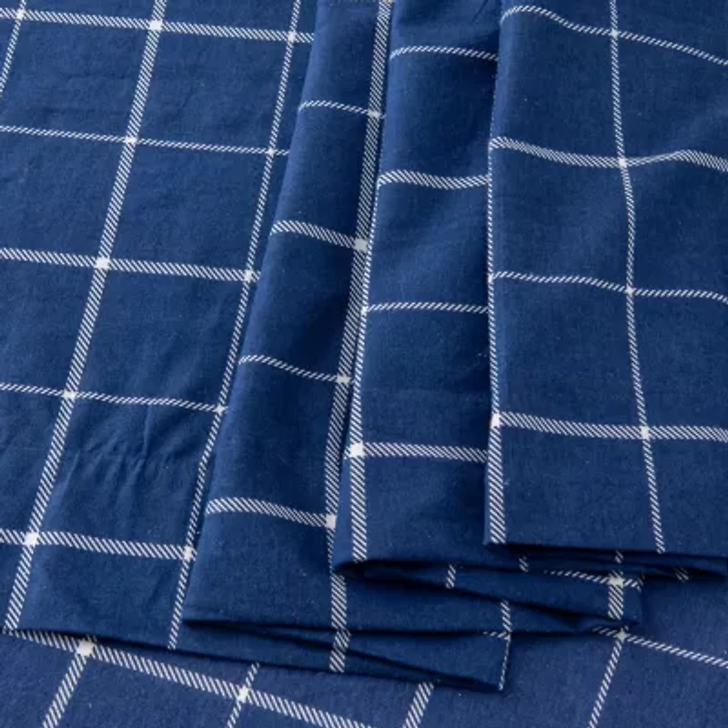 Linery Turkish Cotton Print Flannel Wrinkle Resistant Sheet Set