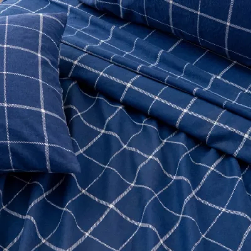 Linery Turkish Cotton Print Flannel Wrinkle Resistant Sheet Set