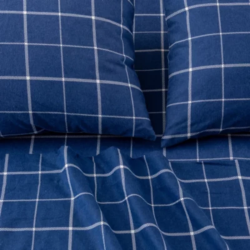 Linery Turkish Cotton Print Flannel Wrinkle Resistant Sheet Set