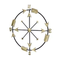 Cheungs Compass With Golden Arrow Accents Metal Wall Art