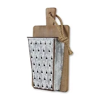 Cheungs Wood And  Cheese Grater On Cutting Board Décor Metal Wall Art