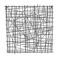 Cheungs Large Black Square Abstract Metal Wall Art