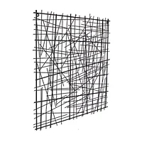 Cheungs Large Black Square Abstract Metal Wall Art