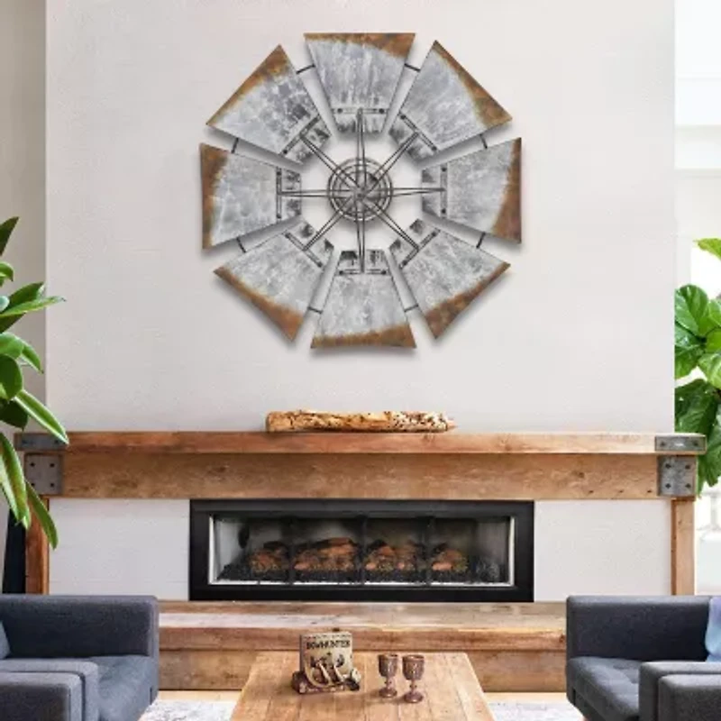 An All Windmill Décor Piece Metal Wall Art
