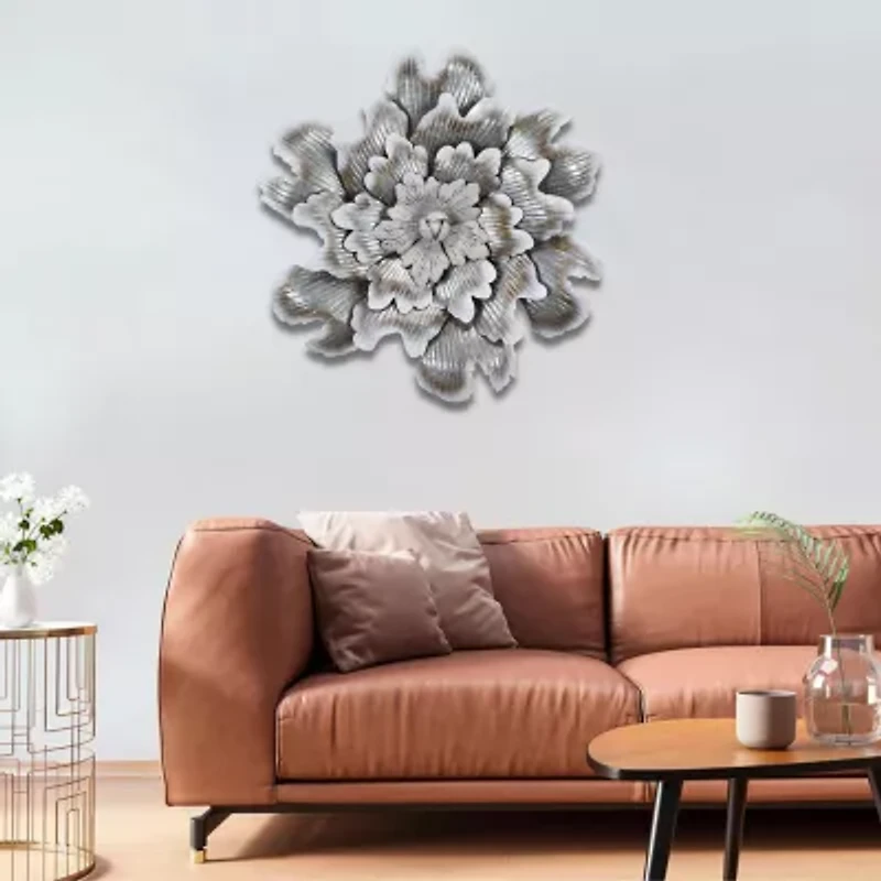 Cheungs Galvanized Flower Metal Wall Art