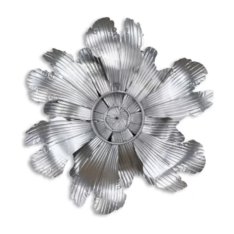 Cheungs Galvanized Flower Metal Wall Art