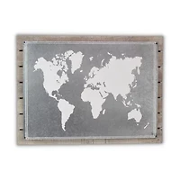 Wood Plank With Epoxy Printed Map Wall Art