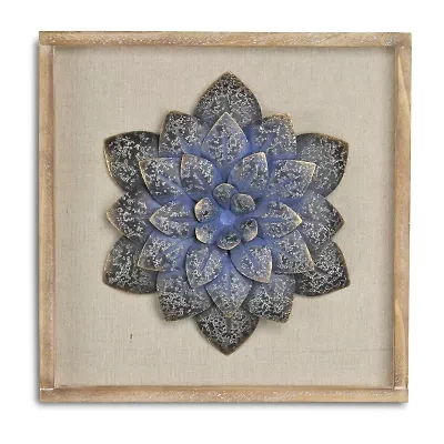 Vita Framed Elegant Flower Metal Wall Art