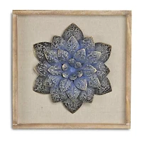 Vita Framed Elegant Flower Metal Wall Art
