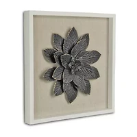 Vita Framed Elegant Flower Metal Wall Art
