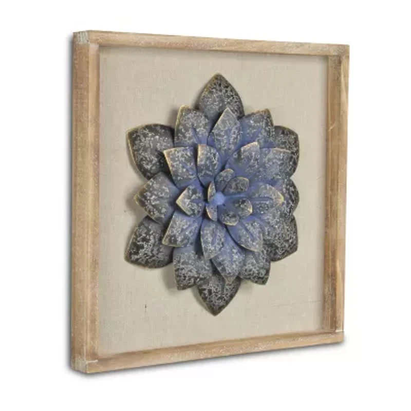 Vita Framed Elegant Flower Metal Wall Art