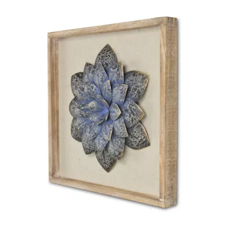 Vita Framed Elegant Flower Metal Wall Art