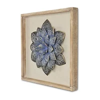 Vita Framed Elegant Flower Metal Wall Art