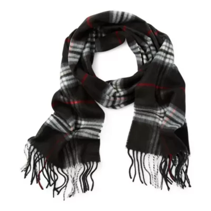 V. Fraas Plaid Oblong Scarf