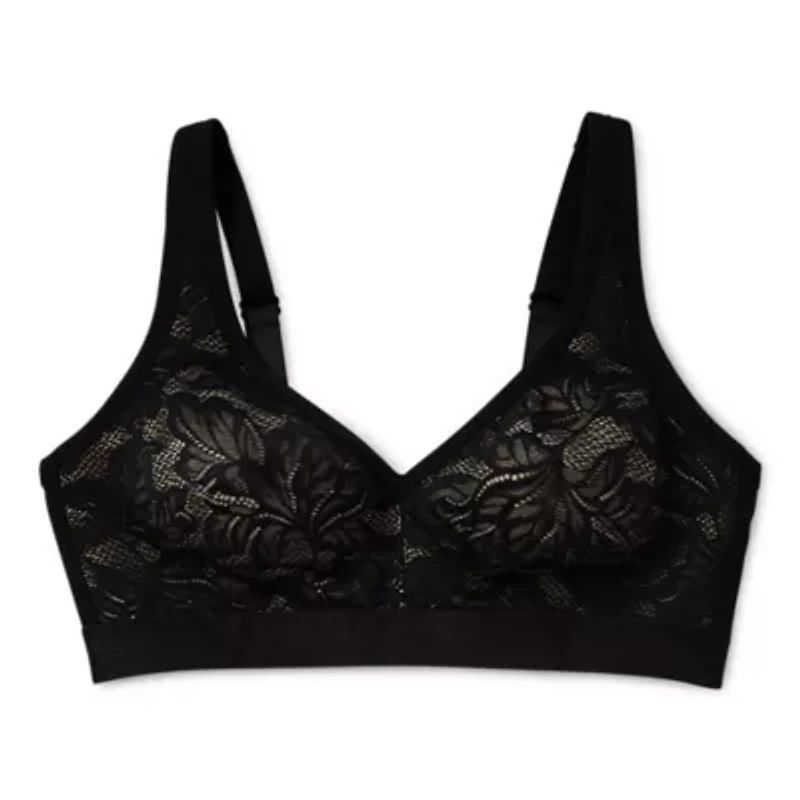 Ambrielle Cotton Unlined Wirefree Lace Bra