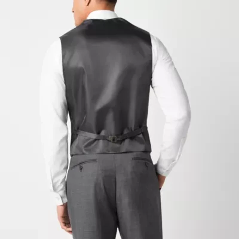 Collection By Michael Strahan Sharkskin Mens Stretch Fabric Modern Fit Suit Vest