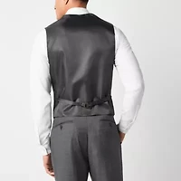 Collection By Michael Strahan Sharkskin Mens Stretch Fabric Modern Fit Suit Vest