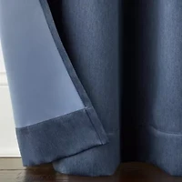 Broadhaven Geneva Solid Grommet Top Blackout Single Curtain Panel