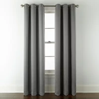 Broadhaven Geneva Solid Grommet Top Blackout Single Curtain Panel