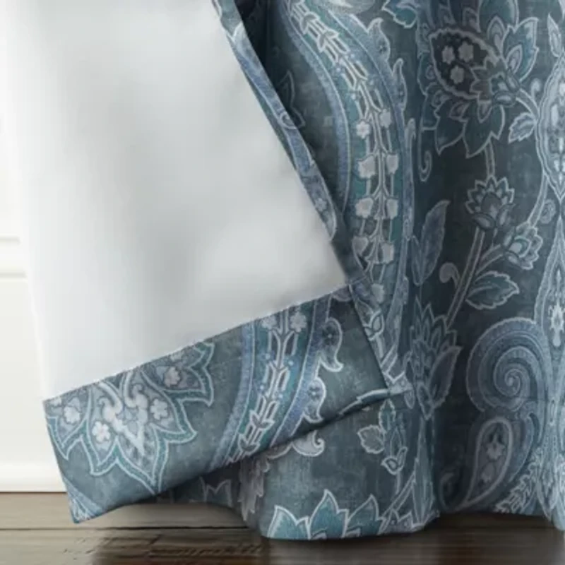 Broadhaven Geneva Print Grommet Top Blackout Single Curtain Panel