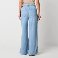 a.n.a Tall Soft Drape Womens High Rise Wide Leg Jean