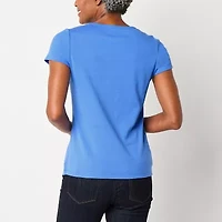 St. John's Bay Womens Crew Neck Short Sleeve Tall T-Shirt