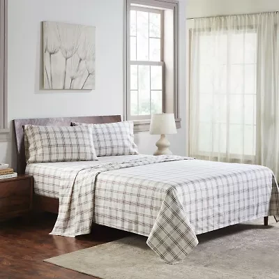 SUPERIOR® Plaid Cotton Flannel Rustic Warm Deep Pocket Sheet Set
