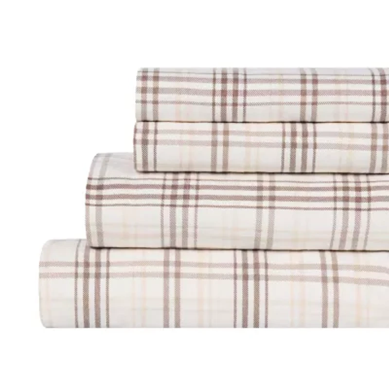 SUPERIOR® Plaid Cotton Flannel Rustic Warm Deep Pocket Sheet Set
