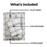SUPERIOR® Plaid Cotton Flannel Rustic Warm Deep Pocket Sheet Set