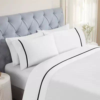 SUPERIOR® Riverton Cotton Cross Stitch Embroidery 320tc Deep Pocket Sheet Set