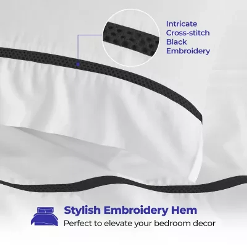 SUPERIOR® Riverton Cotton Cross Stitch Embroidery 320tc Deep Pocket Sheet Set