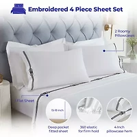 SUPERIOR® Moonlawn Cotton Elegant Embroidery 320tc Deep Pocket Sheet Set