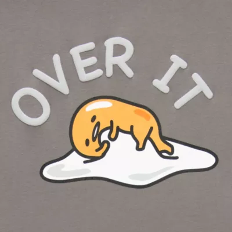 Gudetama Boyfriend Tee Womens Juniors Crew Neck Short Sleeve Regular Fit Graphic T-Shirt