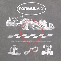 Formula 1 Womens Juniors Crew Neck Short Sleeve Oversized Graphic T-Shirt