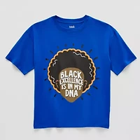 Hope & Wonder Black History Month Excellence Is My Dna Little Big Kid Boys Crew Neck Short Sleeve Regular Fit Graphic T-Shirt