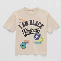 Hope & Wonder Black History Month I Am Little Big Kid Unisex Crew Neck Short Sleeve Regular Fit Graphic T-Shirt