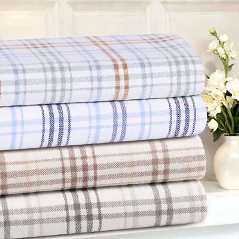 SUPERIOR® Plaid Cotton Flannel Rustic Warm Deep Pocket Sheet Set
