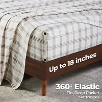 SUPERIOR® Plaid Cotton Flannel Rustic Warm Deep Pocket Sheet Set