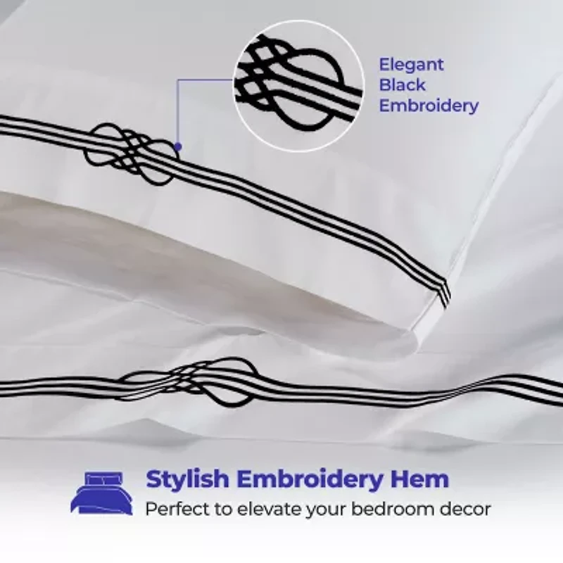 SUPERIOR® Moonlawn Cotton Elegant Embroidery 320tc Deep Pocket Sheet Set