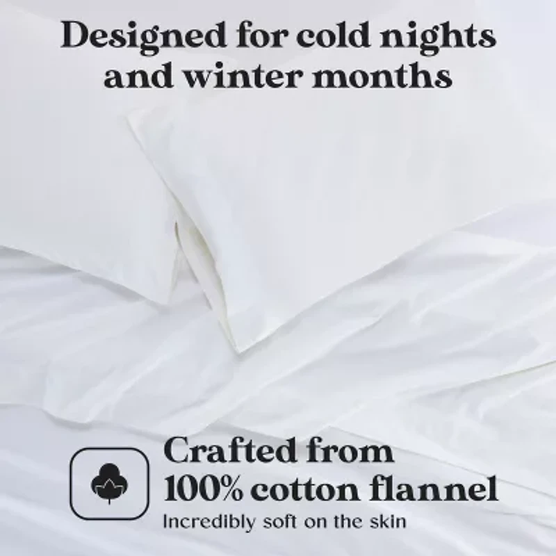 SUPERIOR® Solid Cotton Flannel Heavyweight Warm Pillowcase