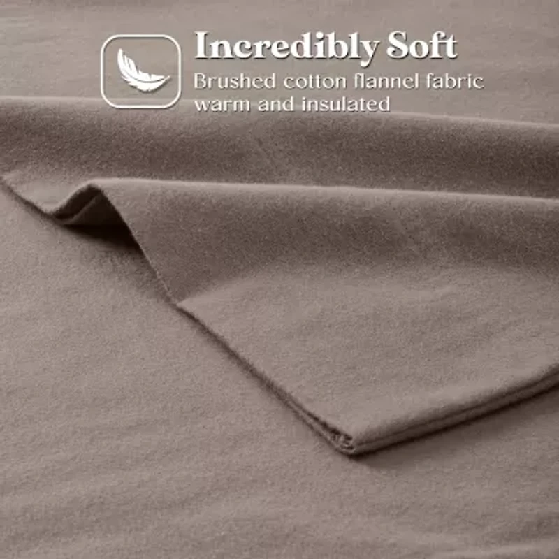 SUPERIOR® Rome Cotton Flannel Solid Warm Deep Pocket Sheet Set