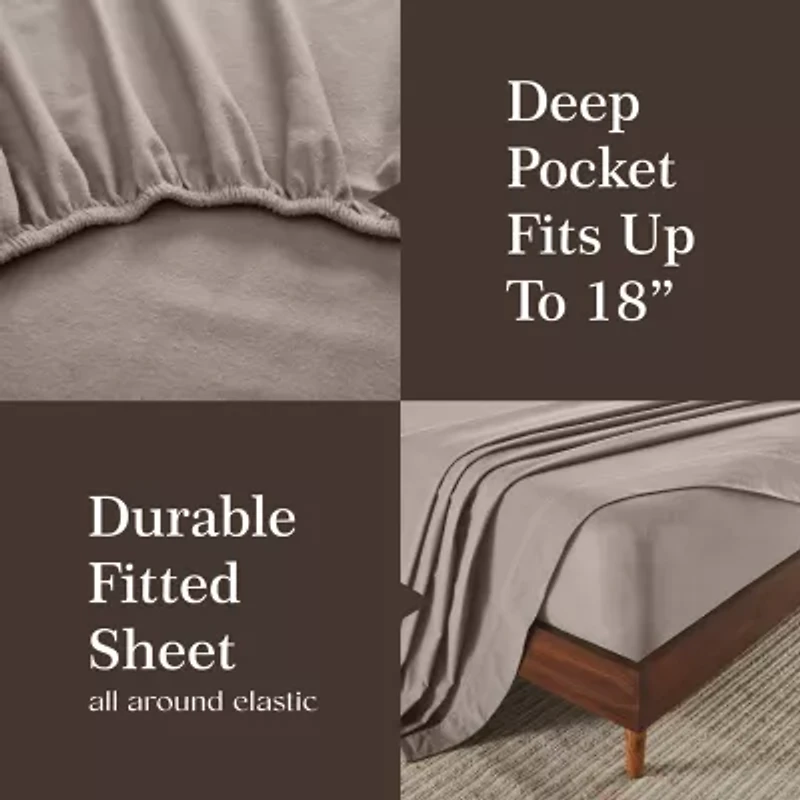 SUPERIOR® Rome Cotton Flannel Solid Warm Deep Pocket Sheet Set
