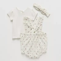 Disney Baby Girls 3-pc. Winnie The Pooh Shortall Set