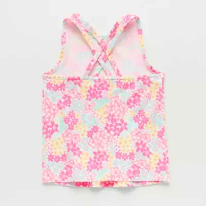 Okie Dokie Active Toddler & Little Girls Crew Neck Sleeveless Tank Top