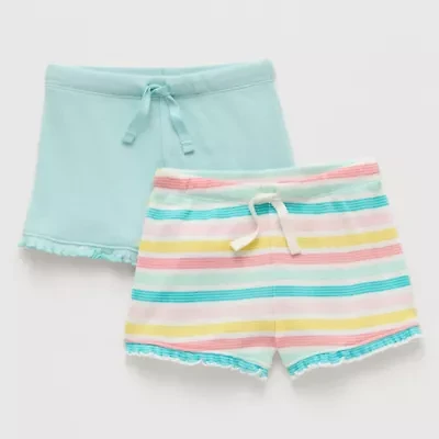 Okie Dokie Toddler & Little Girls 2 Pack Pull-On Short