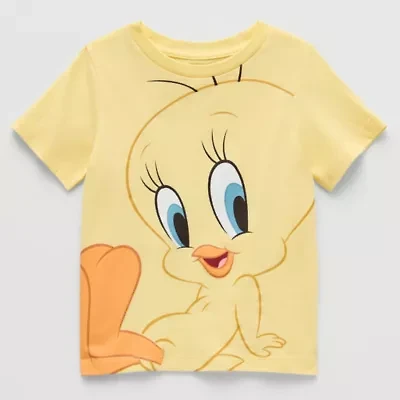 Toddler Girls Crew Neck Short Sleeve Regular Fit Looney Tunes Graphic T-Shirt